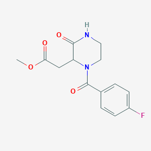 molecular formula C14H15FN2O4 B4506877 methyl [1-(4-fluorobenzoyl)-3-oxo-2-piperazinyl]acetate 