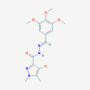 molecular formula C16H19BrN4O4 B450690 4-bromo-1,5-dimethyl-N'-(3,4,5-trimethoxybenzylidene)-1H-pyrazole-3-carbohydrazide 