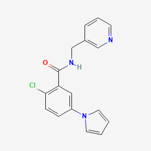 2-chloro-N-(3-pyridinylmethyl)-5-(1H-pyrrol-1-yl)benzamide