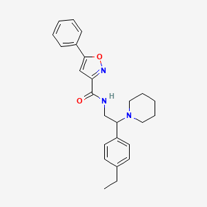 molecular formula C25H29N3O2 B4506934 N-[2-(4-ethylphenyl)-2-(1-piperidinyl)ethyl]-5-phenyl-3-isoxazolecarboxamide 