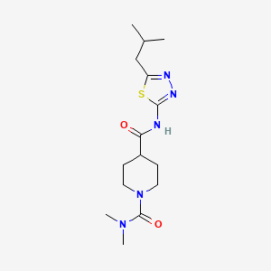 molecular formula C15H25N5O2S B4506936 N~4~-(5-isobutyl-1,3,4-thiadiazol-2-yl)-N~1~,N~1~-dimethyl-1,4-piperidinedicarboxamide 