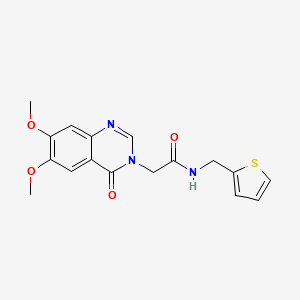 molecular formula C17H17N3O4S B4506954 2-(6,7-dimethoxy-4-oxo-3(4H)-quinazolinyl)-N-(2-thienylmethyl)acetamide 