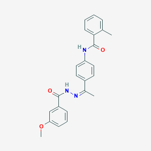 molecular formula C24H23N3O3 B450696 N-{4-[N-(3-methoxybenzoyl)ethanehydrazonoyl]phenyl}-2-methylbenzamide 