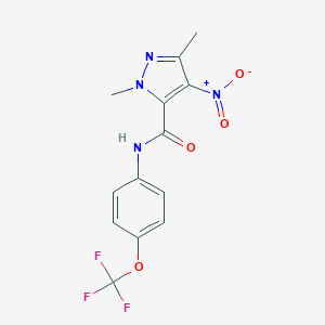 1,3-dimethyl-4-nitro-N-[4-(trifluoromethoxy)phenyl]-1H-pyrazole-5-carboxamide