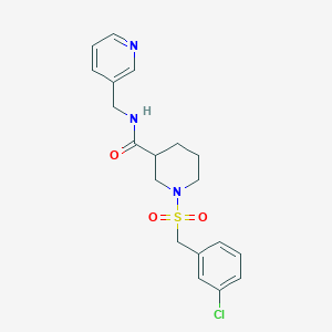 molecular formula C19H22ClN3O3S B4507010 1-[(3-chlorobenzyl)sulfonyl]-N-(3-pyridinylmethyl)-3-piperidinecarboxamide 