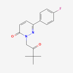 molecular formula C16H17FN2O2 B4507017 2-(3,3-dimethyl-2-oxobutyl)-6-(4-fluorophenyl)-3(2H)-pyridazinone 