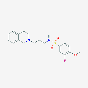 molecular formula C19H23FN2O3S B4507021 N-[3-(3,4-dihydro-2(1H)-isoquinolinyl)propyl]-3-fluoro-4-methoxybenzenesulfonamide 