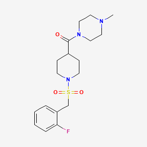 molecular formula C18H26FN3O3S B4507048 1-({1-[(2-氟苄基)磺酰基]-4-哌啶基}羰基)-4-甲基哌嗪 