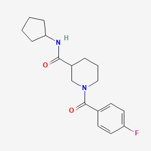 molecular formula C18H23FN2O2 B4507075 N-环戊基-1-(4-氟苯甲酰)-3-哌啶甲酰胺 