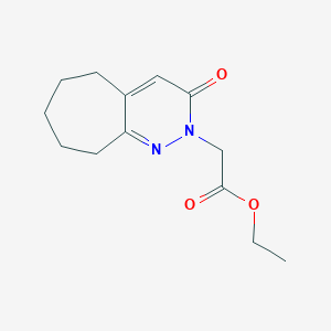 molecular formula C13H18N2O3 B4507077 乙酸（3-氧代-3,5,6,7,8,9-六氢-2H-环庚并[c]哒嗪-2-基）酯 