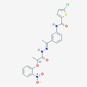5-chloro-N-{3-[N-(2-{2-nitrophenoxy}propanoyl)ethanehydrazonoyl]phenyl}-2-thiophenecarboxamide
