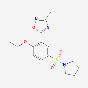 molecular formula C15H19N3O4S B4507087 5-[2-乙氧基-5-(1-吡咯烷基磺酰基)苯基]-3-甲基-1,2,4-恶二唑 