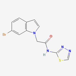 molecular formula C12H9BrN4OS B4507106 2-(6-溴-1H-吲哚-1-基)-N-1,3,4-噻二唑-2-基乙酰胺 