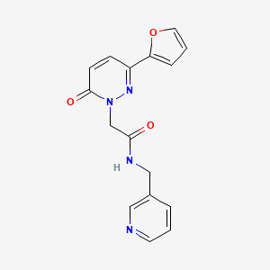 molecular formula C16H14N4O3 B4507107 2-[3-(2-呋喃基)-6-氧代-1(6H)-嘧啶并二嗪基]-N-(3-吡啶基甲基)乙酰胺 