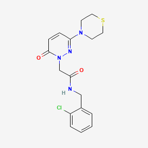 molecular formula C17H19ClN4O2S B4507119 N-(2-chlorobenzyl)-2-[6-oxo-3-(4-thiomorpholinyl)-1(6H)-pyridazinyl]acetamide 