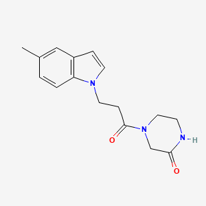 molecular formula C16H19N3O2 B4507120 4-[3-(5-methyl-1H-indol-1-yl)propanoyl]-2-piperazinone 