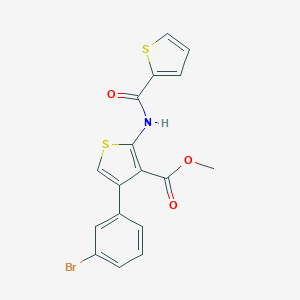 molecular formula C17H12BrNO3S2 B450718 Methyl 4-(3-bromophenyl)-2-[(thien-2-ylcarbonyl)amino]thiophene-3-carboxylate 