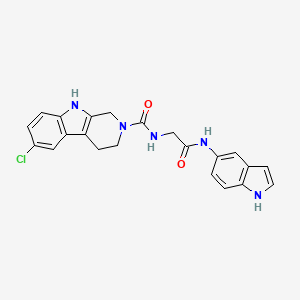 molecular formula C22H20ClN5O2 B4507182 6-chloro-N-[2-(1H-indol-5-ylamino)-2-oxoethyl]-1,3,4,9-tetrahydro-2H-beta-carboline-2-carboxamide 