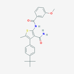 molecular formula C24H26N2O3S B450719 4-(4-Tert-butylphenyl)-2-[(3-methoxybenzoyl)amino]-5-methylthiophene-3-carboxamide 