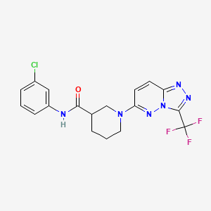 molecular formula C18H16ClF3N6O B4507197 N-(3-chlorophenyl)-1-[3-(trifluoromethyl)[1,2,4]triazolo[4,3-b]pyridazin-6-yl]-3-piperidinecarboxamide 