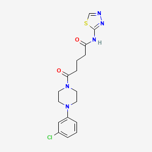 5-[4-(3-chlorophenyl)-1-piperazinyl]-5-oxo-N-1,3,4-thiadiazol-2-ylpentanamide