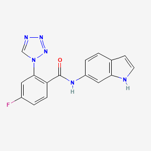 4-fluoro-N-1H-indol-6-yl-2-(1H-tetrazol-1-yl)benzamide