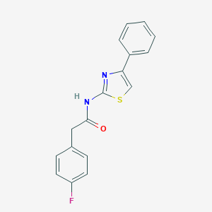 molecular formula C17H13FN2OS B450721 2-(4-fluorophenyl)-N-(4-phenyl-1,3-thiazol-2-yl)acetamide 