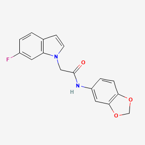 N-1,3-benzodioxol-5-yl-2-(6-fluoro-1H-indol-1-yl)acetamide