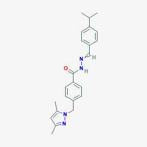 molecular formula C23H26N4O B450722 4-[(3,5-dimethyl-1H-pyrazol-1-yl)methyl]-N'-(4-isopropylbenzylidene)benzohydrazide 
