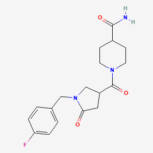 1-{[1-(4-fluorobenzyl)-5-oxo-3-pyrrolidinyl]carbonyl}-4-piperidinecarboxamide