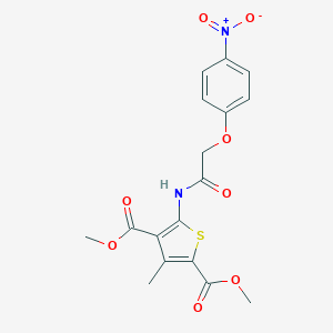 molecular formula C17H16N2O8S B450725 Dimethyl 3-methyl-5-{[(4-nitrophenoxy)acetyl]amino}thiophene-2,4-dicarboxylate 