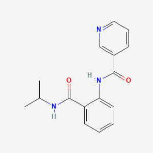 molecular formula C16H17N3O2 B4507259 N-{2-[(isopropylamino)carbonyl]phenyl}nicotinamide 