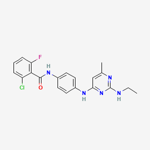 molecular formula C20H19ClFN5O B4507273 2-氯-N-(4-{[2-(乙氨基)-6-甲基-4-嘧啶基]氨基}苯基)-6-氟苯甲酰胺 