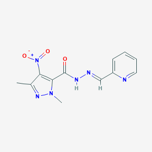 molecular formula C12H12N6O3 B450730 4-nitro-1,3-dimethyl-N'-(2-pyridinylmethylene)-1H-pyrazole-5-carbohydrazide 