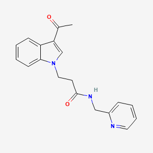 molecular formula C19H19N3O2 B4507308 3-(3-acetyl-1H-indol-1-yl)-N-(2-pyridinylmethyl)propanamide 