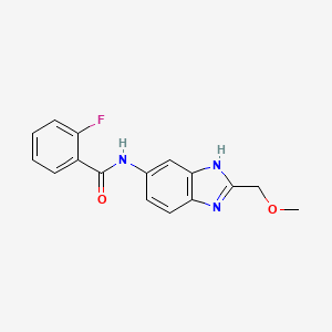 molecular formula C16H14FN3O2 B4507317 2-fluoro-N-[2-(methoxymethyl)-1H-benzimidazol-6-yl]benzamide 