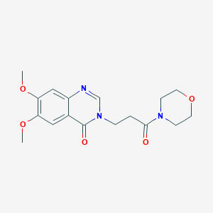 molecular formula C17H21N3O5 B4507325 6,7-dimethoxy-3-[3-(4-morpholinyl)-3-oxopropyl]-4(3H)-quinazolinone 