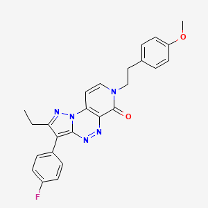 molecular formula C25H22FN5O2 B4507347 2-乙基-3-(4-氟苯基)-7-[2-(4-甲氧基苯基)乙基]吡唑并[5,1-c]吡啶并[4,3-e][1,2,4]三嗪-6(7H)-酮 