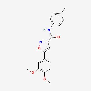 molecular formula C19H18N2O4 B4507368 5-(3,4-二甲氧基苯基)-N-(4-甲基苯基)-3-异恶唑甲酰胺 