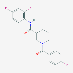 molecular formula C19H17F3N2O2 B4507391 N-(2,4-difluorophenyl)-1-(4-fluorobenzoyl)-3-piperidinecarboxamide 