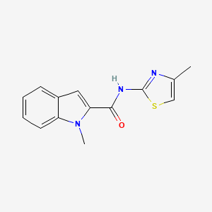 molecular formula C14H13N3OS B4507394 1-甲基-N-(4-甲基-1,3-噻唑-2-基)-1H-吲哚-2-甲酰胺 