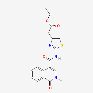 molecular formula C18H17N3O4S B4507427 乙酸(2-({[(2-甲基-1-氧代-1,2-二氢-4-异喹啉基)羰基]氨基}-1,3-噻唑-4-基)乙酯 