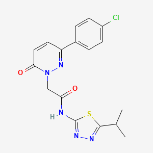 molecular formula C17H16ClN5O2S B4507449 2-[3-(4-chlorophenyl)-6-oxo-1(6H)-pyridazinyl]-N-(5-isopropyl-1,3,4-thiadiazol-2-yl)acetamide 