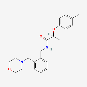 molecular formula C22H28N2O3 B4507476 2-(4-methylphenoxy)-N-[2-(4-morpholinylmethyl)benzyl]propanamide 