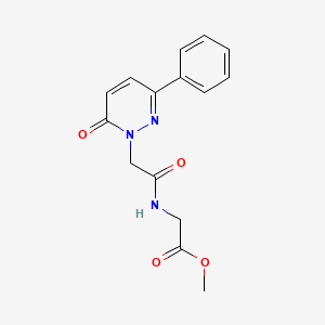 molecular formula C15H15N3O4 B4507479 N-甲基-[(6-氧代-3-苯基-1(6H)-吡啶二嗪基)乙酰基]甘氨酸酯 