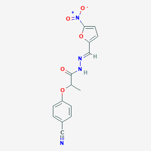 2-(4-cyanophenoxy)-N'-[(E)-(5-nitrofuran-2-yl)methylidene]propanehydrazide