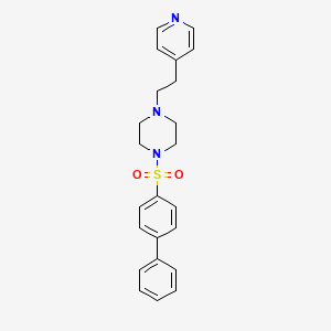 molecular formula C23H25N3O2S B4507553 1-(4-biphenylylsulfonyl)-4-[2-(4-pyridinyl)ethyl]piperazine 