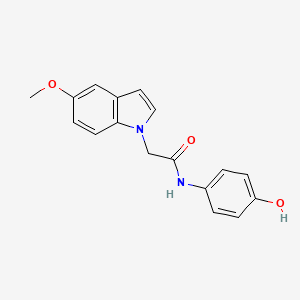 molecular formula C17H16N2O3 B4507556 N-(4-hydroxyphenyl)-2-(5-methoxy-1H-indol-1-yl)acetamide 