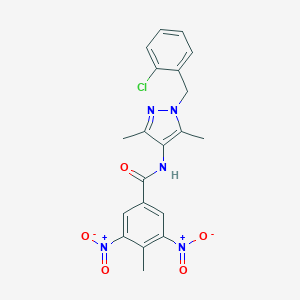 N-[1-(2-chlorobenzyl)-3,5-dimethyl-1H-pyrazol-4-yl]-3,5-bisnitro-4-methylbenzamide