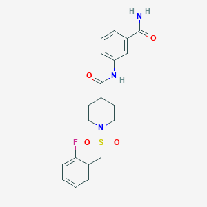 N-[3-(aminocarbonyl)phenyl]-1-[(2-fluorobenzyl)sulfonyl]-4-piperidinecarboxamide